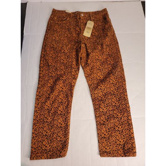 NWT Levi's Wedgie Straight Corduroy Pant Womens Sz 32 Scratchy Leopard Ginger - Picture 2 of 15